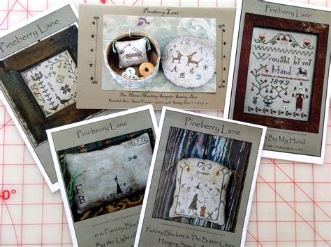 PINEBERRY LANE Cross Stitch Primitives SAMPLERS Sewing Box YOU PICK