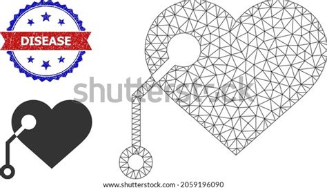 Mesh Pacemaker Wireframe Illustration Bicolor Rubber Stock Vector