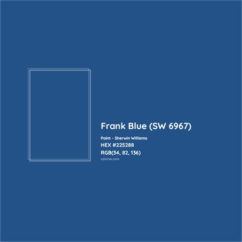 Sherwin Williams Frank Blue Sw 6967 Paint Color Codes Similar Paints