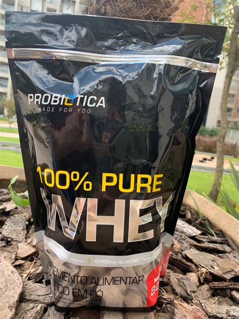 100 Pure Whey Refil 825g Morango ProbiÓtica Mundo Sadio I Vida