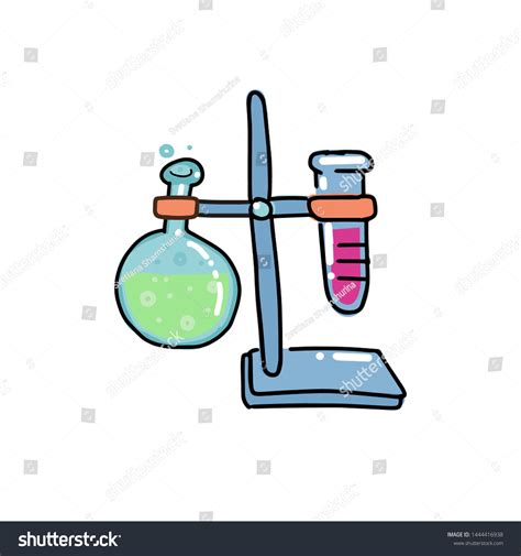 Volumetric Flask Lab Flasks Connected Test Stock Vector Royalty Free