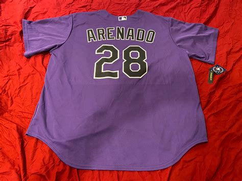 Rare Nolan Arenado Colorado Rockies Mlb Mlbpa Purple Nike Xxl