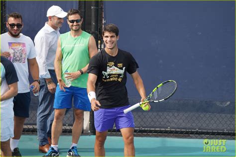 Tennis Teenage Sensation Carlos Alcaraz Hits The Practice Court Before