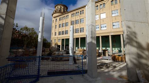 Las Obras En El Patio Del Colegio Maristas De Pamplona As Se