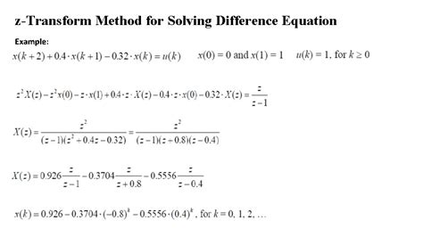 Solution Of Difference Equation Using Z Transform Matlab Tessshebaylo