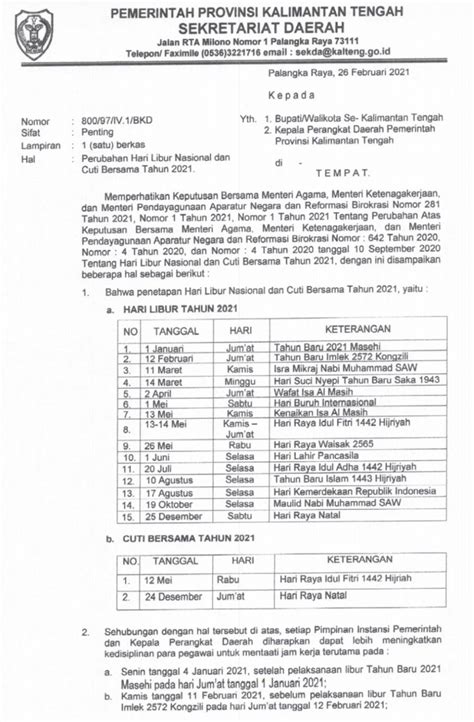 Detail Surat Edaran Libur Nasional Koleksi Nomer