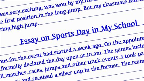 Write An Essay On Sports Day In My School In English Essay Writing