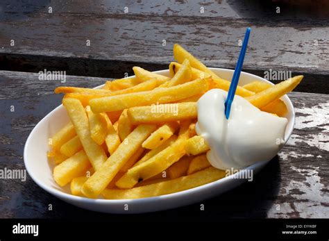 French Fries With Mayonnaise Germany Stock Photo Alamy