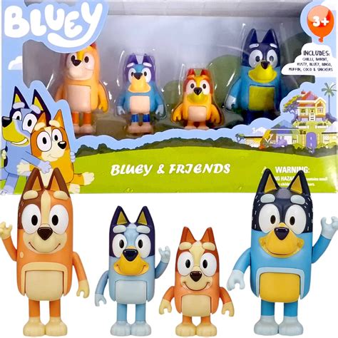 ZESTAW FIGUREK BLUEY BINGO 4SZT RODZINKA BLUE FIGURKI Z BAJKI