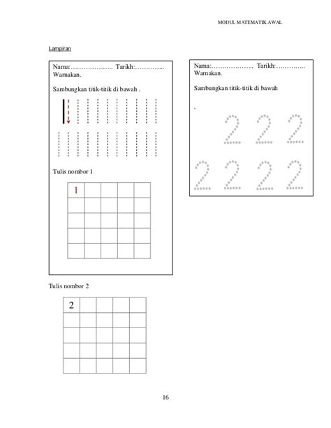 Angka Sambung Titik Nombor 1 Hingga 10 Lembaran Kerja Surih Nombor 1