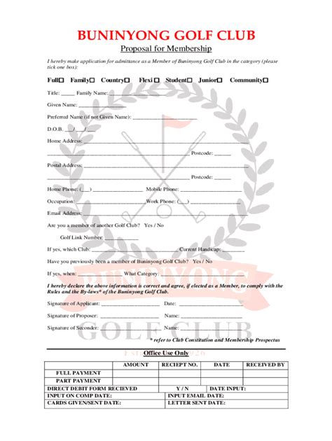 Fillable Online Proposal For Membership Template Fax Email Print