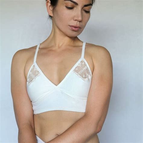 Organic Cotton Gray Bralette Soft Wireless Bra Comfortable Etsy