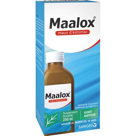 Sanofi Maalox Maux Destomac Menthe Suspension Buvable En Flacon 250ml