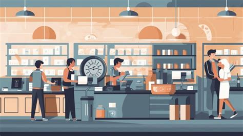 Premium AI Image | A cartoon illustration of a coffee shop with a clock ...