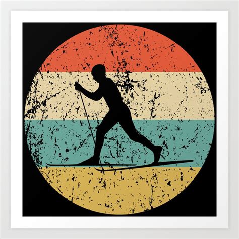 Cross Country Skiing Vintage Retro Skier Art Print By Awesomeart Society6