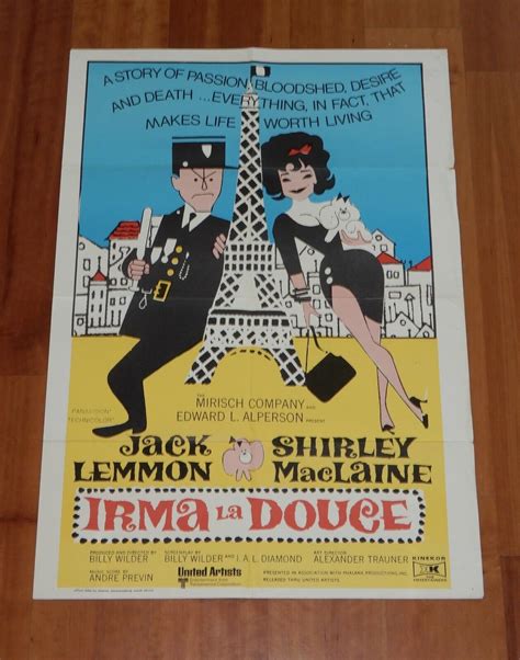 ORIGINAL MOVIE POSTER IRMA LA DOUCE 1963 INTL FOLDED ONE SHEET SUD