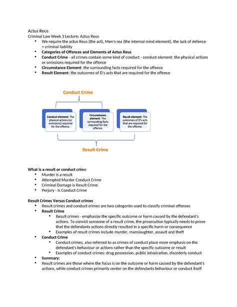 Actus Reus Actus Reus Criminal Law Week 3 Lecture Actus Reus We