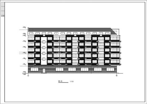 某多层宿舍楼建筑cad平立面施工图纸宿舍楼土木在线