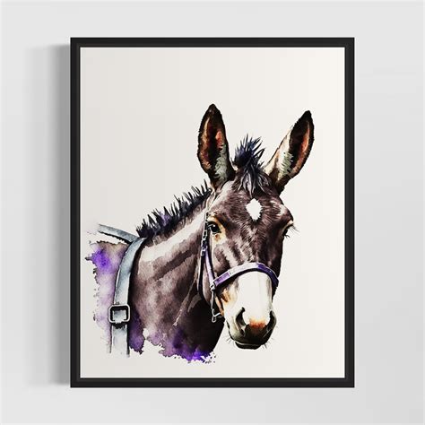 Mule Watercolor Art Print Mule Wall Art Poster Original - Etsy