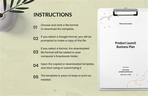 Product Launch Business Plan Template In Word PDF Google Docs Pages