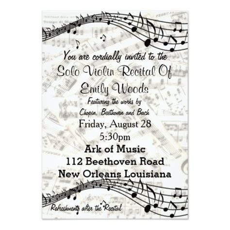 Violin School Music Recital Invitation Music Cookies Invitation Design