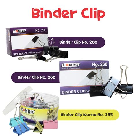 Jual Binder Clips Combo Penjepit Kertas Hitam Dan Berwarna Shopee