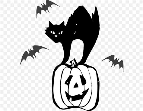 Black Cat Halloween Jack-o'-lantern Clip Art, PNG, 596x640px, Cat ...