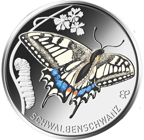 Münze Deutschland 5 Euro Farbdruckmünze 2023 Schwalbenschwanz