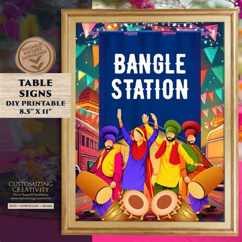 Bangle Ceremony Decor Bindi Station Signs Bangle Bar Sign Mehndi