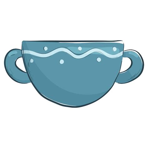 Illustration De Dessin Animé Isolé De Vecteur De Tasse En Céramique