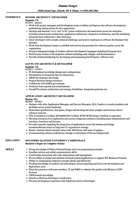 Architect Developer Resume Samples Velvet Jobs