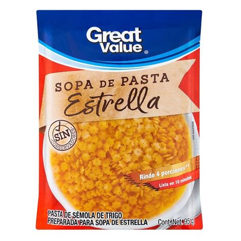 Sopa De Pasta Great Value Estrella Sabor Tomate G Walmart