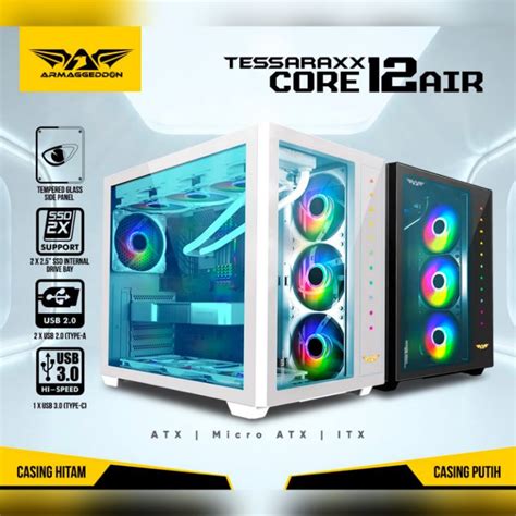 Jual Casing Pc Gaming Armageddon Core Air E Atx Glass Shopee Indonesia