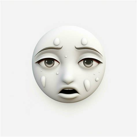 Crying Face Emoji On White Background High Quality 4k Hdr 30684931