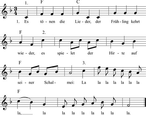 Es Tönen Die Lieder Noten Liedtext Midi Akkorde