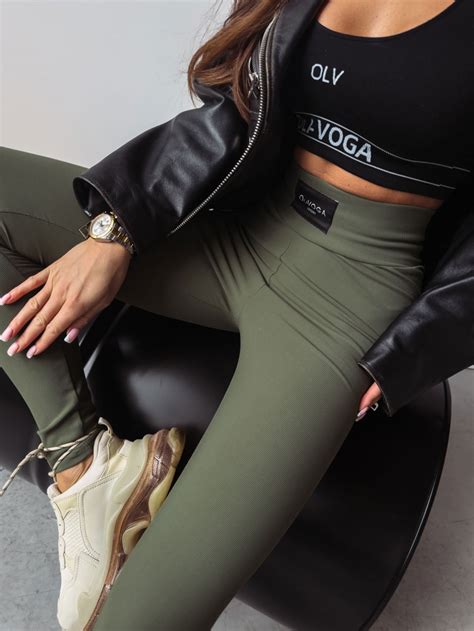 Legginsy modelujące push up Roder Ola Voga khaki