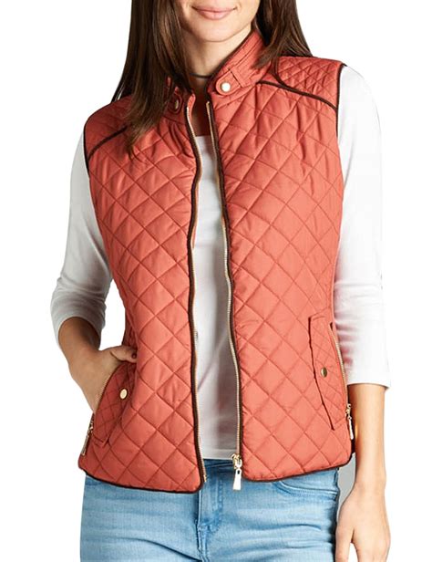 Womens Quilted Vest Fully Lined Lightweight Padded Vest Plus Size S 3