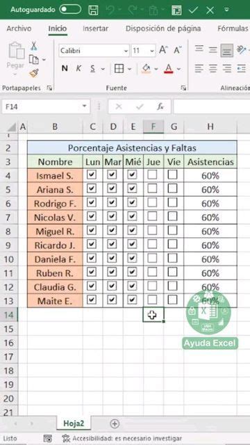 Te Ayudo A Aprender Excel On Instagram Lista Asistencia Checkbox