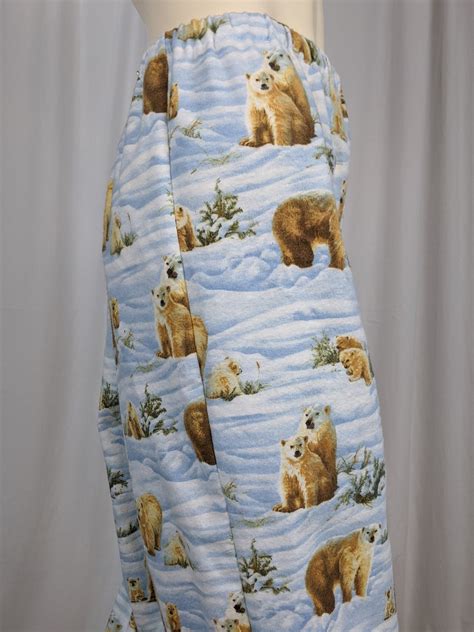 Polar Bear Print Pajama Pants Women Flannel Lounge Wear Etsy