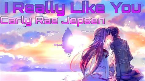 Nightcore I Really Like You Carly Rae Jepsen Lyrics Youtube