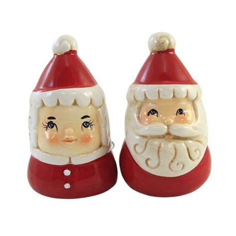 Tabletop Mr Mrs Claus Salt And Pepper Dolomite Christmas Johanna