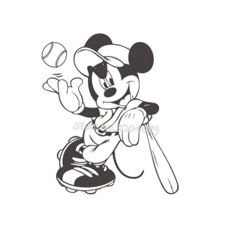 ️mickey Mouse Playing Baseball Coloring Pages Free Download