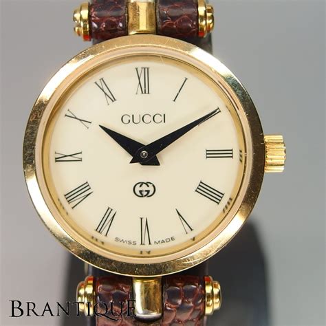 Gucci グッチ シェリーライン 電池交換済 Gp 革 Qz ローマンダイアル 純正バックル Swiss Made レディース 腕時計 女性用 ｜売買されたオークション情報、yahooの商品