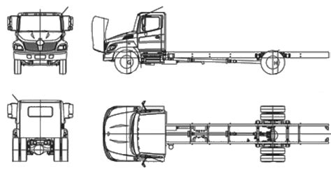 2009 Hino 268 Heavy Truck Blueprints Free Outlines