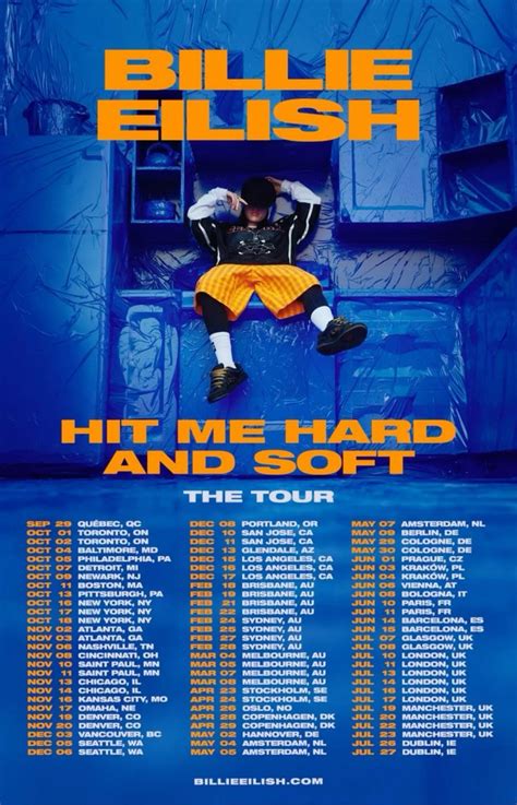 HMHAS WORLD TOUR DATES Billie Tour Posters Concert Posters