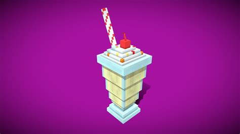 Minecraft Milkshake 3D Model By Claudio Gerbino 9a697c6 Sketchfab