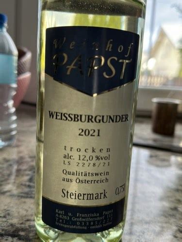 Weinhof Papst Weissburgunder Trocken Vivino US