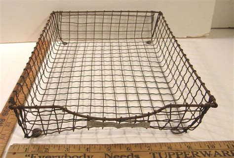 Antique Vintage Acme Wire Letter Tray Steampunk Office Desk Inout