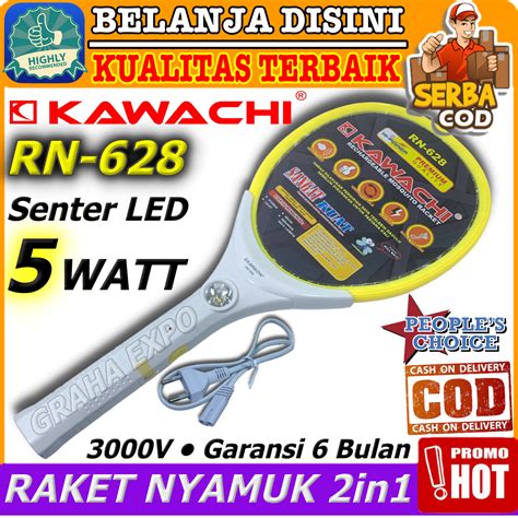 Kawachi Original Raket Nyamuk Listrik Rn In Dengan Senter Led