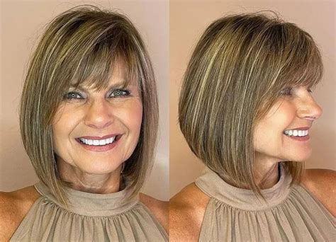 Bob With Curtain Bangs For Women Over 60 Trendy Hairstyle That